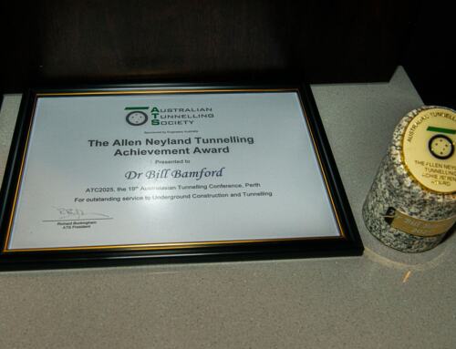 Honouring Bill Bamford – Recipient of the 2025 Allen Neyland Tunnelling Achievement Award
